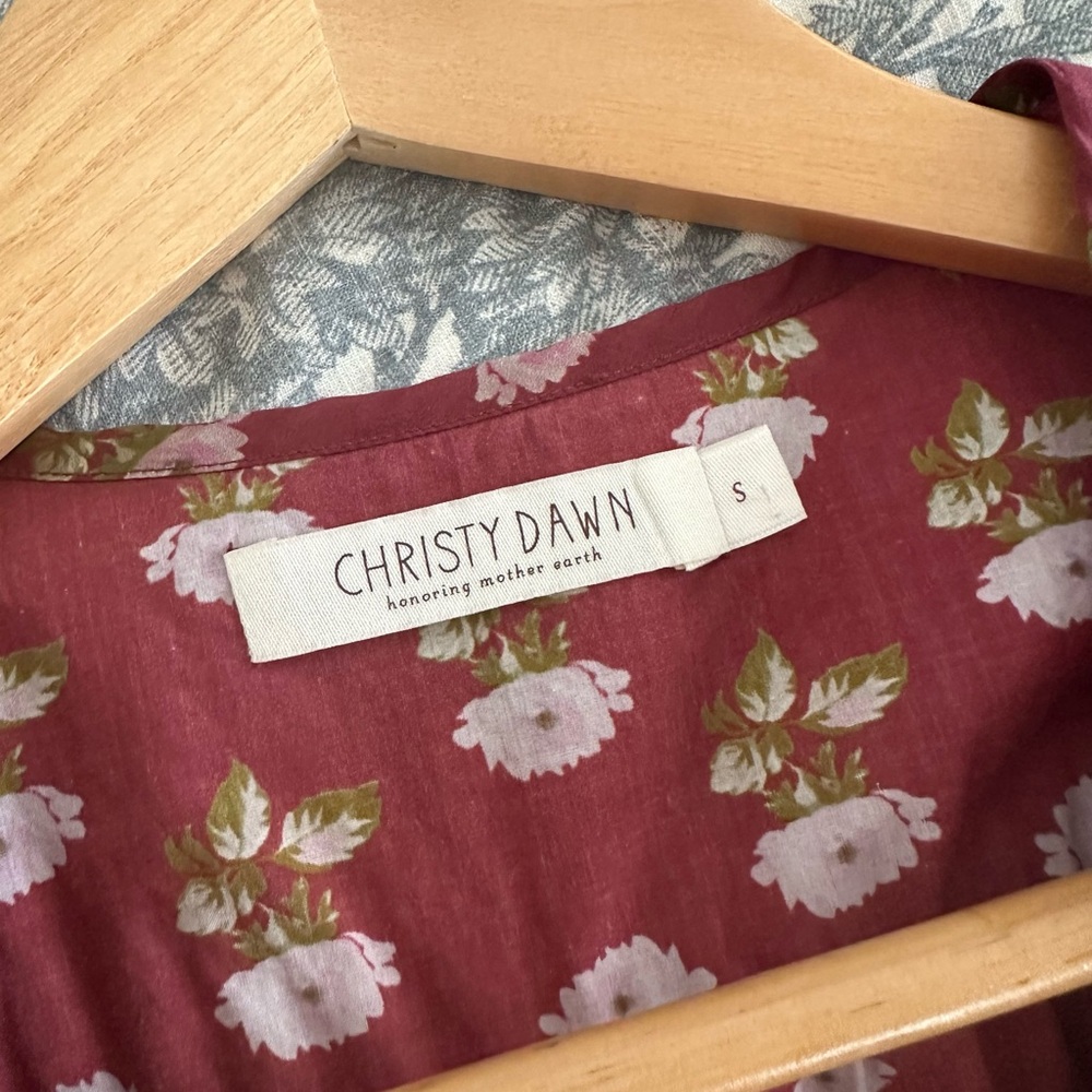 Christy Dawn Rust Floral Wrap Midi Dress - Picture 5 of 6